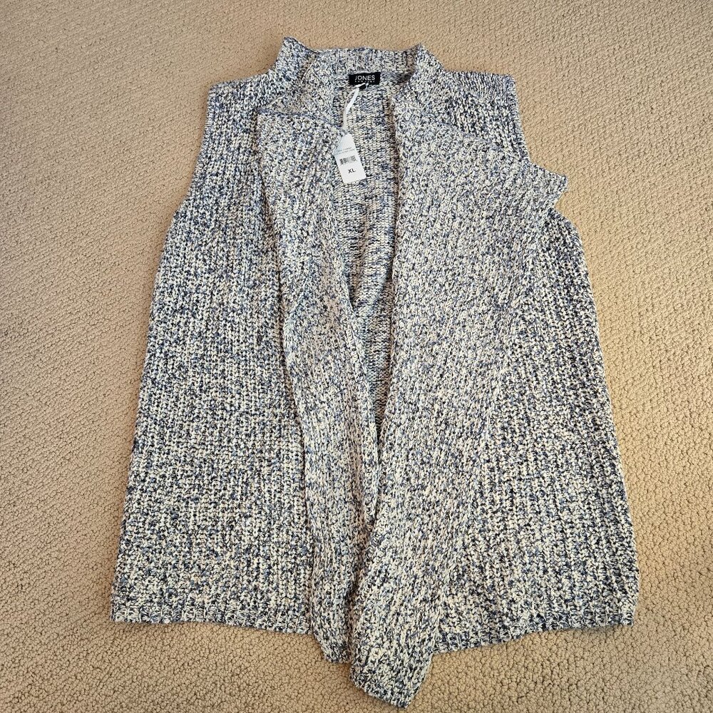 Jones New York Womens XL Gray Sleeveless Cardigan Sweater NWT‎